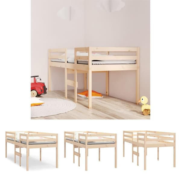 The Living Store Hög säng 90x200 cm massiv furu - Sängar & sängramar
