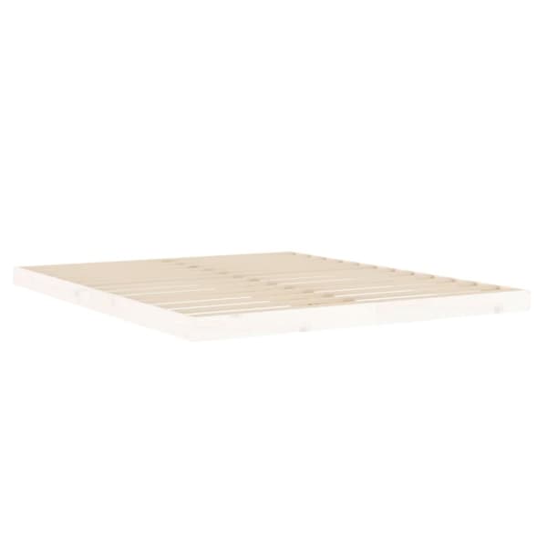 The Living Store sengeramme 160x200 cm massivt fyrretræ hvid - Senge & sengeramme