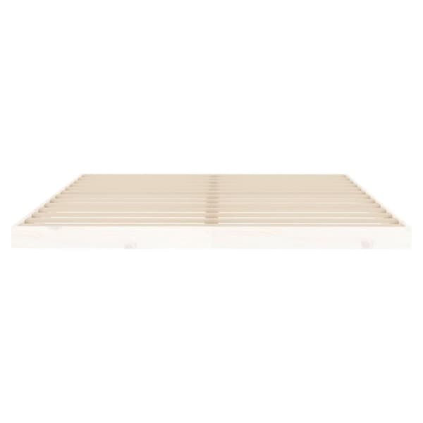 The Living Store sengeramme 160x200 cm massivt fyrretræ hvid - Senge & sengeramme