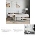 Miniatyrbillede 1 af 11: The Living Store sengeramme med sengegavl 120x200 cm metal hvid -  Senge & sengeramme