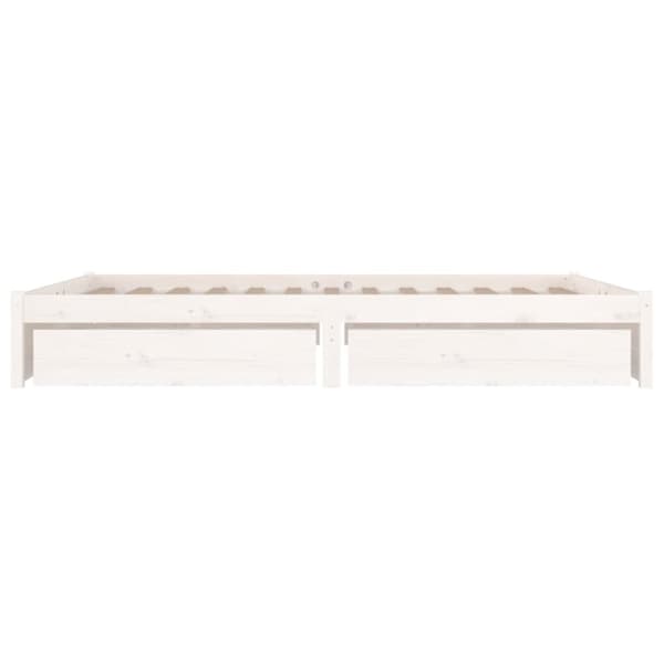 The Living Store sengeramme med skuffer 150x200 cm King Size hvid - Senge & sengeramme