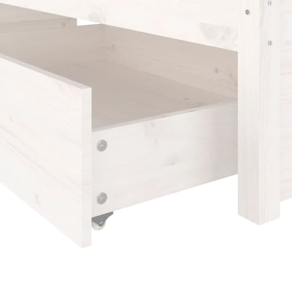 The Living Store sengeramme med skuffer 150x200 cm King Size hvid - Senge & sengeramme