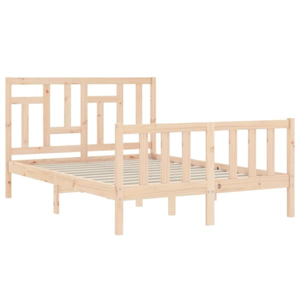The Living Store sengeramme med sengegavl 140x190 cm massivt træ - Senge & sengeramme