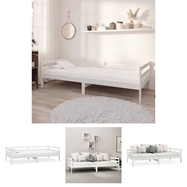 The Living Store Päivävuode valkoinen täysi mänty 90x200 cm -  Sängyt & sängynrungot