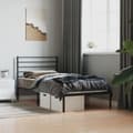 Miniatyrbillede 4 af 11: The Living Store sengeramme med sengegavl 90x190 cm metal sort -  Senge & sengeramme