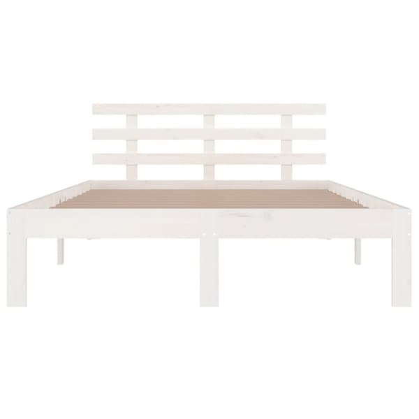 The Living Store sengeramme 200x200 cm massivt træ hvid - Senge & sengeramme