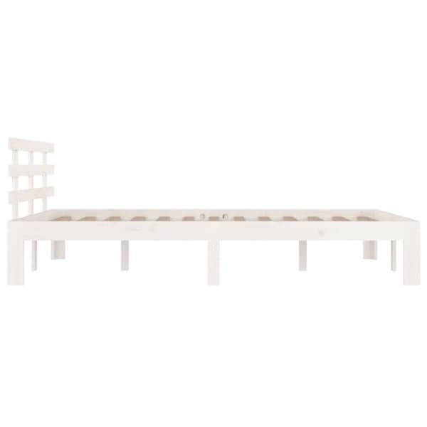 The Living Store sengeramme 200x200 cm massivt træ hvid - Senge & sengeramme