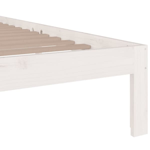 The Living Store sengeramme 200x200 cm massivt træ hvid - Senge & sengeramme