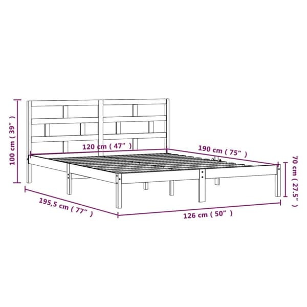 The Living Store Sängram massiv furu 120x190 cm -  Sängar & sängramar