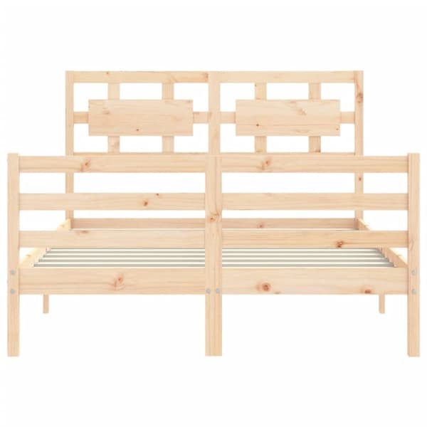 The Living Store sengeramme med sengegavl 120x200 cm massivt træ hvid -  Senge & sengeramme