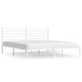 Miniatyrbillede 3 af 11: The Living Store sengeramme med sengegavl 180x200 cm metal hvid -  Senge & sengeramme