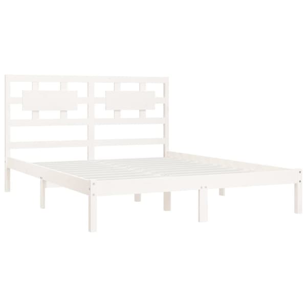 The Living Store sengeramme 120x200 cm massivt fyrretræ hvid - Senge & sengeramme