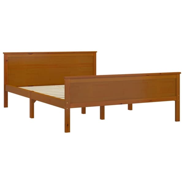The Living Store sengeramme 120x200 cm massivt fyrretræ gyldenbrun -  Senge & sengeramme