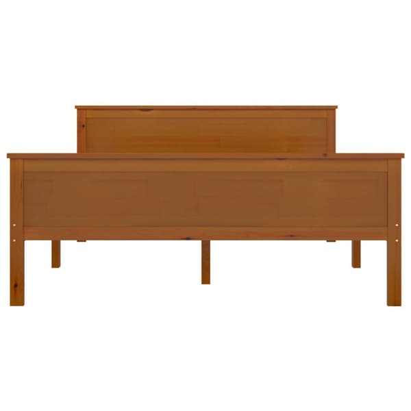 The Living Store sengeramme 120x200 cm massivt fyrretræ gyldenbrun -  Senge & sengeramme