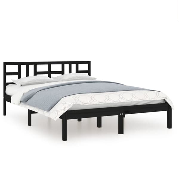 The Living Store sengeramme 200x200 cm massivt træ sort - Senge & sengeramme
