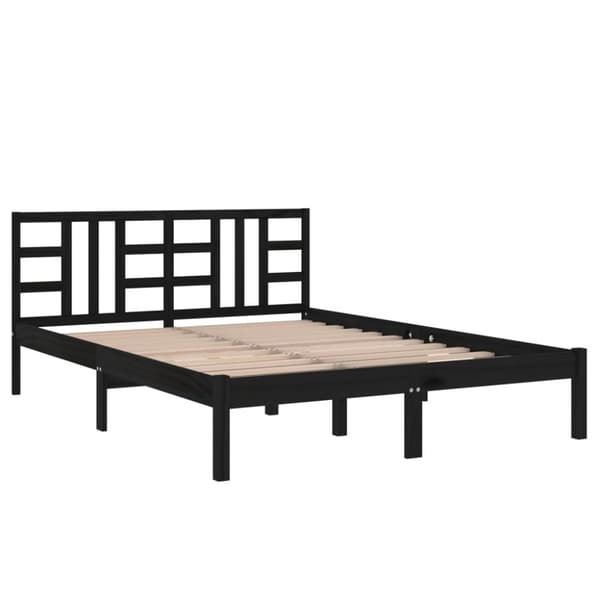 The Living Store sengeramme 200x200 cm massivt træ sort - Senge & sengeramme