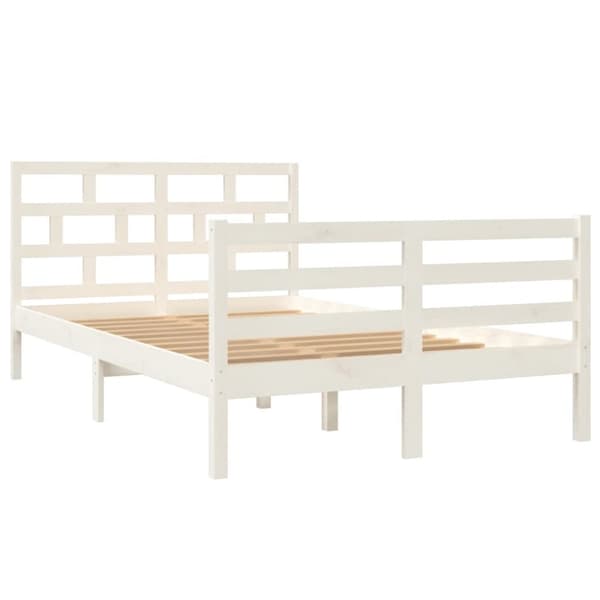 The Living Store sengeramme 120x200 cm massivt træ hvid - Senge & sengeramme