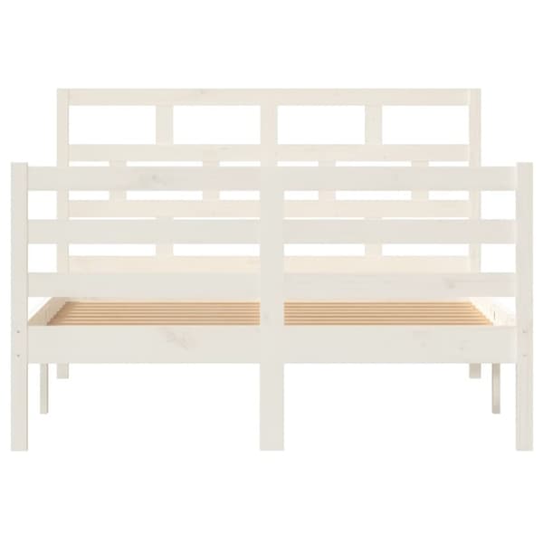 The Living Store sengeramme 120x200 cm massivt træ hvid - Senge & sengeramme