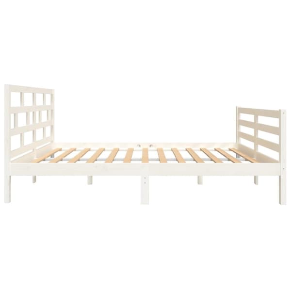 The Living Store sengeramme 120x200 cm massivt træ hvid - Senge & sengeramme