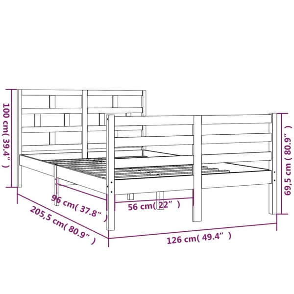 The Living Store sengeramme 120x200 cm massivt træ hvid - Senge & sengeramme