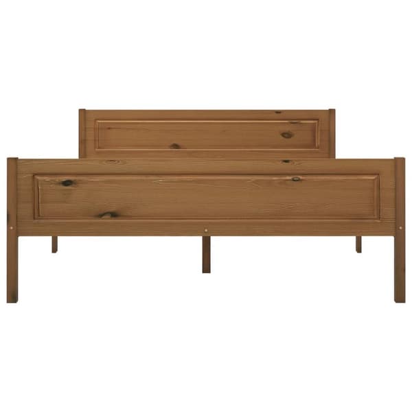 The Living Store sengestel 120x200 cm massivt fyrretræ gyldenbrun -  Senge & sengeramme