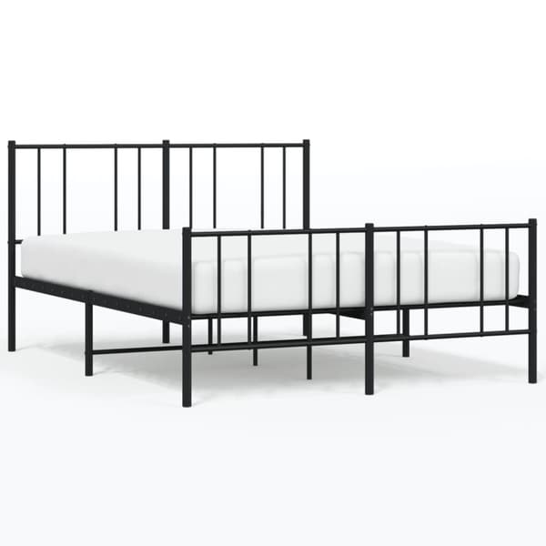 The Living Store sengeramme med sengegavl og fodgærde 120x190 cm metal sort - Senge & sengeramme