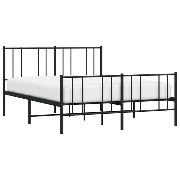 The Living Store sengeramme med sengegavl og fodgærde 120x190 cm metal sort -  Senge & sengeramme