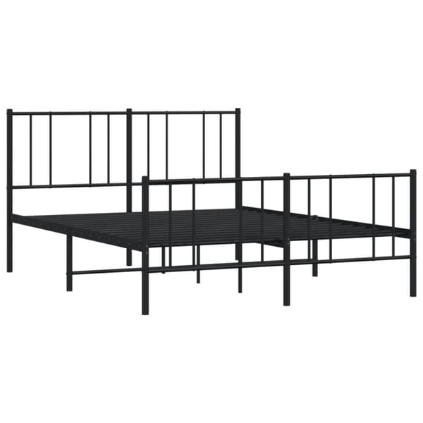 The Living Store sengeramme med sengegavl og fodgærde 120x190 cm metal sort -  Senge & sengeramme
