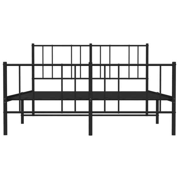The Living Store sengeramme med sengegavl og fodgærde 120x190 cm metal sort - Senge & sengeramme