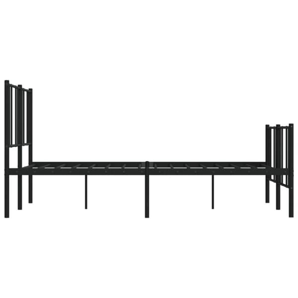 The Living Store sengeramme med sengegavl og fodgærde 120x190 cm metal sort -  Senge & sengeramme