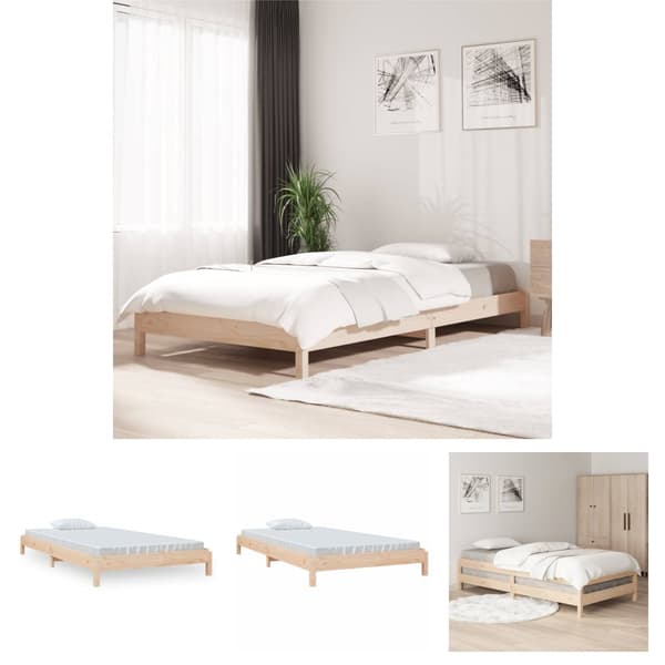 The Living Store stabelbar seng 100x200 cm massivt fyrretræ - Senge & sengeramme