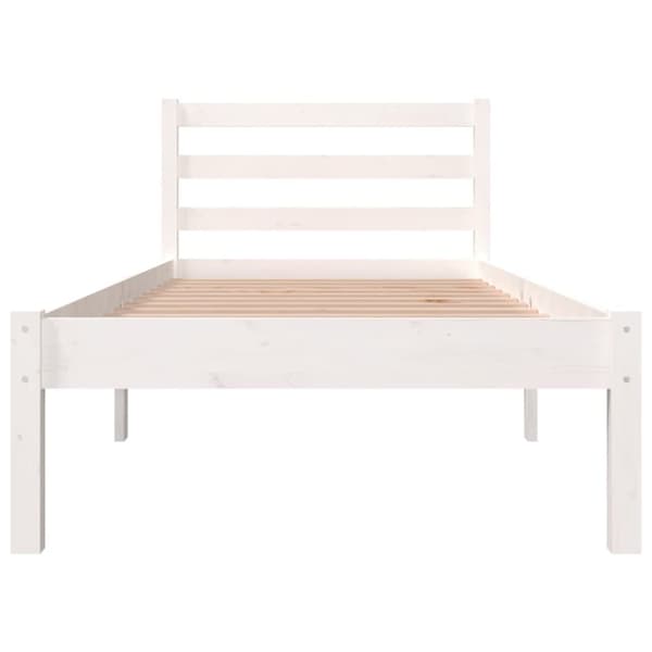 The Living Store sengeramme 75x190 cm Small Single massivt fyrretræ hvid - Senge & sengeramme