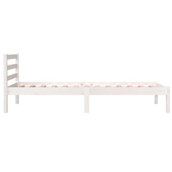 The Living Store sengeramme 75x190 cm Small Single massivt fyrretræ hvid - Senge & sengeramme
