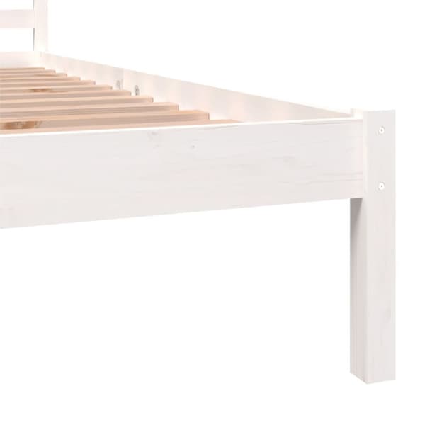 The Living Store sengeramme 75x190 cm Small Single massivt fyrretræ hvid - Senge & sengeramme