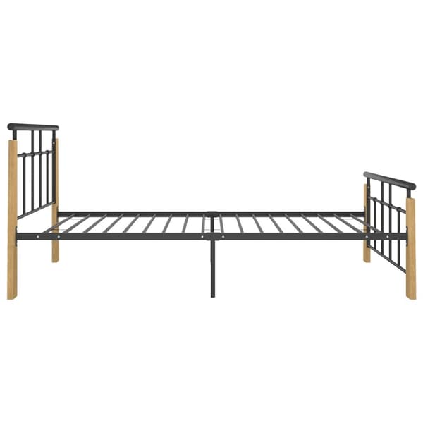 The Living Store sengestel 90x200 cm massivt egetræ og metal - Senge & sengeramme