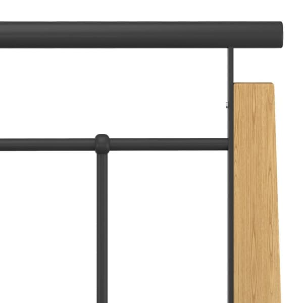 The Living Store sengestel 90x200 cm massivt egetræ og metal - Senge & sengeramme