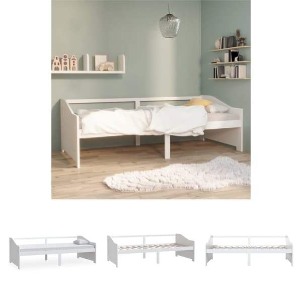 The Living Store Dagbädd 3-sits vit massiv furu 90x200 cm -  Sängar & sängramar