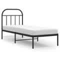Miniatyrbillede 3 af 11: The Living Store sengeramme med sengegavl 75x190 cm metal sort -  Senge & sengeramme