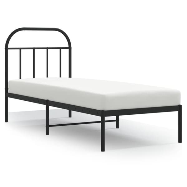 The Living Store sengeramme med sengegavl 75x190 cm metal sort -  Senge & sengeramme