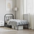 Miniatyrbillede 4 af 11: The Living Store sengeramme med sengegavl 75x190 cm metal sort -  Senge & sengeramme