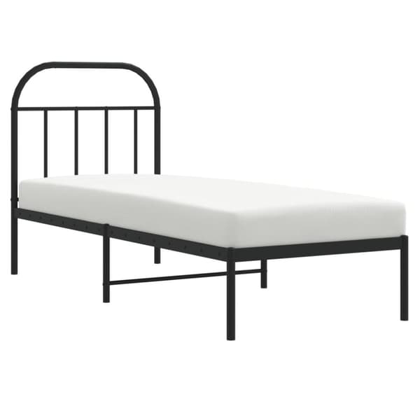 The Living Store sengeramme med sengegavl 75x190 cm metal sort - Senge & sengeramme