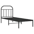Miniatyrbillede 6 af 11: The Living Store sengeramme med sengegavl 75x190 cm metal sort -  Senge & sengeramme