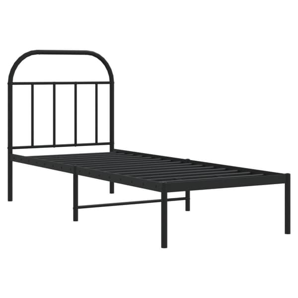 The Living Store sengeramme med sengegavl 75x190 cm metal sort -  Senge & sengeramme