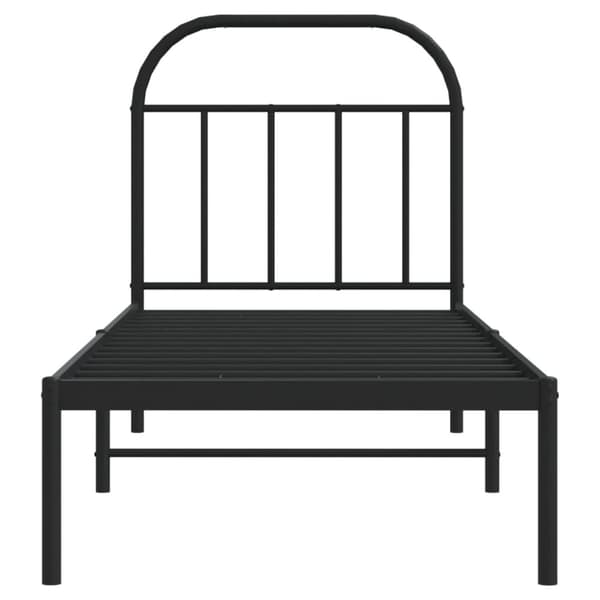 The Living Store sengeramme med sengegavl 75x190 cm metal sort -  Senge & sengeramme