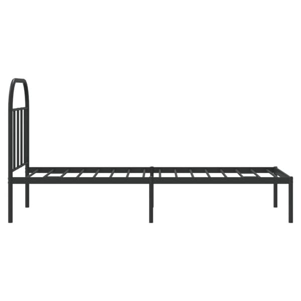 The Living Store sengeramme med sengegavl 75x190 cm metal sort -  Senge & sengeramme