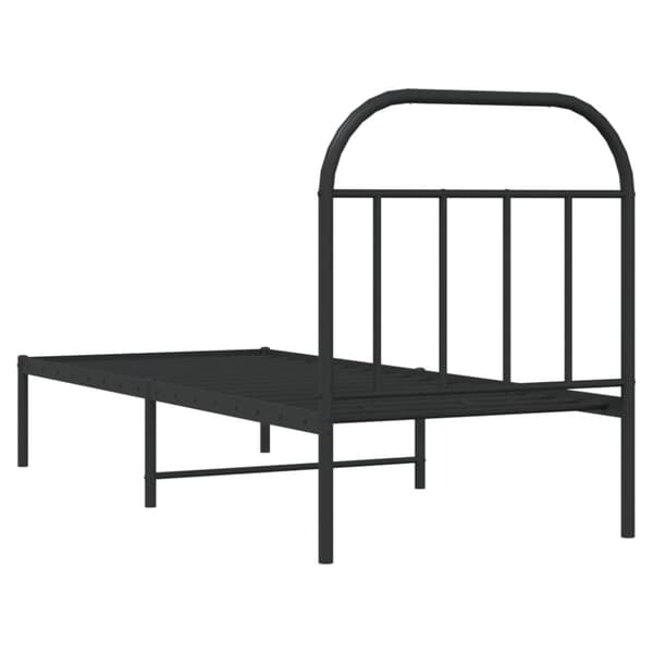 The Living Store sengeramme med sengegavl 75x190 cm metal sort - Senge & sengeramme