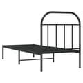 Miniatyrbillede 9 af 11: The Living Store sengeramme med sengegavl 75x190 cm metal sort -  Senge & sengeramme