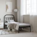 Miniatyrbillede 2 af 11: The Living Store sengeramme med sengegavl 75x190 cm metal sort -  Senge & sengeramme