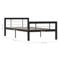 Pikkukuva 7 / 7: The Living Store Sängynrunko musta ja valkoinen metalli 90x200 cm -  Sängyt & sängynrungot