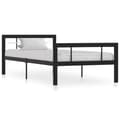 Pikkukuva 2 / 7: The Living Store Sängynrunko musta ja valkoinen metalli 90x200 cm -  Sängyt & sängynrungot